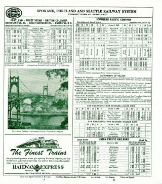 Spokane,  Portland & Seattle Ry - Oregon Trunk Ry Sys Time table October 1,  1946 5