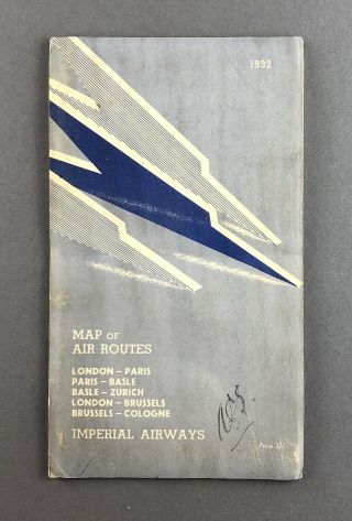 Imperial Airways Map Of Air Routes Europe Airline Route Map 1932 Edward Bawden