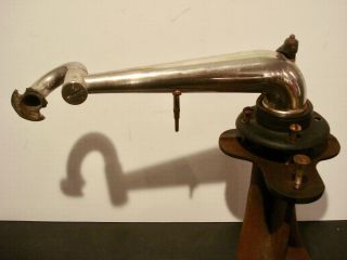 Antique Phonograph (Victrola?) ToneArm Assembly/Matching Cast Iron Speaker Horn 4