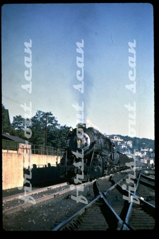 Duplicate Slide - Baltimore & Ohio B&o 6129 Steam Action On Hopper Train Cumber.