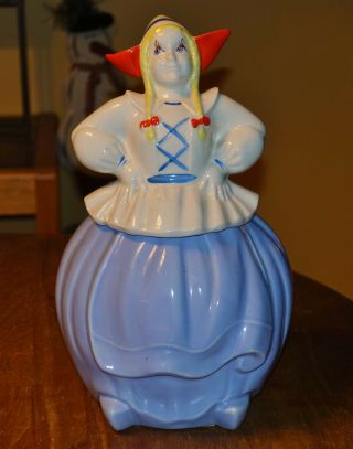 Vintage Dutch Girl Cooking Jar Pottery Guild America Cronin China Great Colors