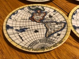 6 Vintage Nuovo Contini Nie Nel Porcelain Map Plates Marked Japan Italy? 2