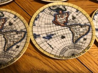 6 Vintage Nuovo Contini Nie Nel Porcelain Map Plates Marked Japan Italy? 3