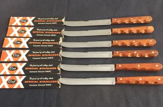 Case Xx Cap 254 Stainless 8 - 3/8 " Full Tang Kitchen - Set Of 6 With Sheaths -