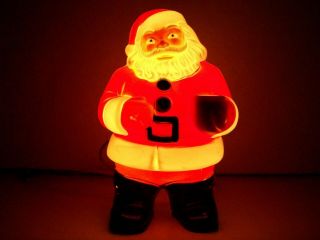 Vintage Hard Plastic Lighted Santa Clause.  Christmas Decoration.  Nr