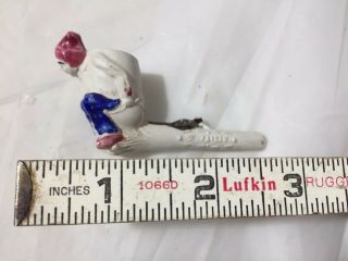 Antique,  Clay Pipe,  Man Figure On A Chamber Pot.