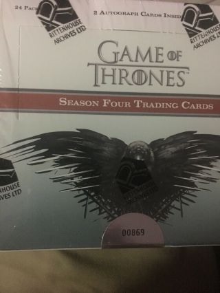 Game Of Thrones Season 4 - Box - 2 Autograph Cards Inside
