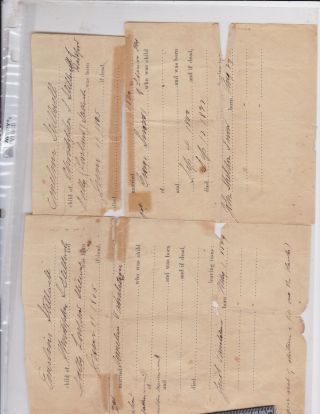 1805 - 1954 Antique Family Record Birth And Death From A Estate In Canada