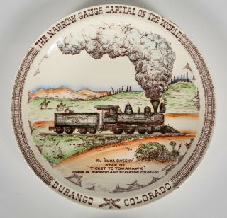 Vernon Kilns - Durango Narrow Gauge Railroad - Souvenir Plate - 20th Century Fox