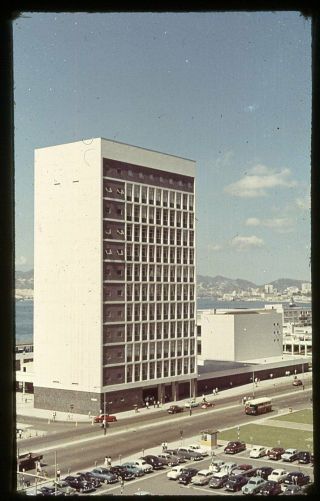 Commercial Color Slide Photo,  View Of The City Hall Building Hong Kong 1960 