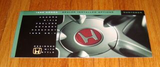 1999 Honda Dealer Installed Options Accessories Sales Brochure Civic