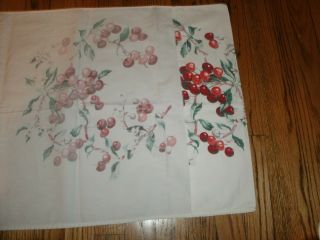 Vintage Mid - Century modern cherry Tablecloth cherries mcm 1950 ' s kitchen runner 8
