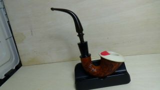 Vtg Calabash & Meerschaum Sherlock Holms Estate Tobacco Pipe 7 " Long (r)