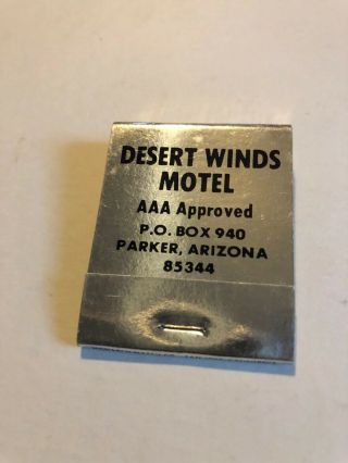 Vintage Full Matchbook Desert Winds Motel Parker Arizona