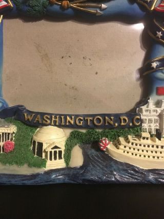 Washington DC Detailed Souvenir Photo Frame Eagle Capitol Flag 3.  5 x 5 