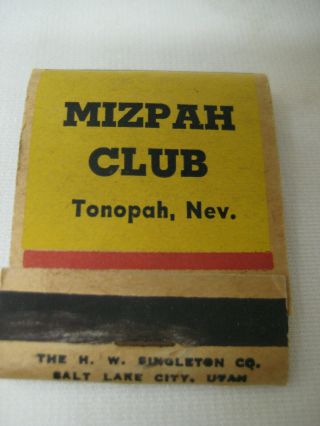 Wwii Matchbook Cover Adolf Hitler Smash The Axis Mizpah Club Tonopah Nevada Ww2