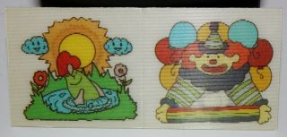 Vintage 1980 ' s Vending Machine Flicker Sticker Jumping Fish & Clown Rainbow 2