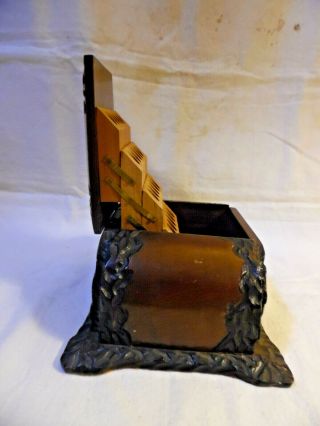 Vintage Carved Wood Cigarette Box Holds 20 (B12) 8