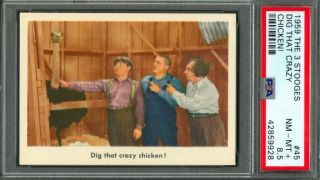 1959 Fleer The Three Stooges 45 Dig That Crazy Chicken Psa 8.  5 (nm - Mt, )