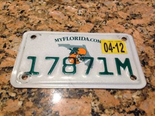 Florida Dealer License Plate Tag Motorcycle W/registration Fl Manufacturer