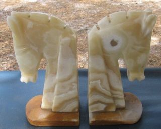 Marble Horse Head Bookends Priority
