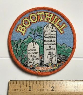 Boothill Cemetery Graveyard Tombstone Arizona Az Round Woven Souvenir Patch