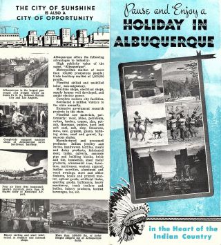 Albuquerque Mexico Vintage Travel Brochure Photos Map Circa 1950s Scarce