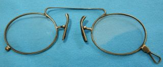 Antique Gold Filled Pince Nez Spectacles Glasses 10 Cm