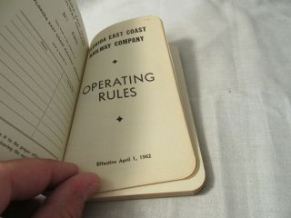 Florida East Coast Railway Railroad Rule Book 1962 2