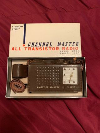 Vintage Channel Master 6506 Transistor Am Radio W Orig Box Paper,  Art Deco