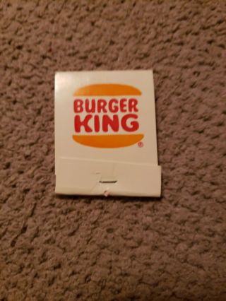 Rare Vintage Matches Burger King Home Of The Whopper Usa