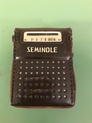 Rare Vintage Seminole 6 Transistor Radio With Leather Case Model Bp - 313