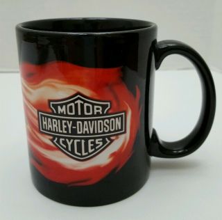 Harley Davidson Coffee Mug Cup Red Flames Official