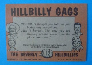 1963 Topps The BEVERLY HILLBILLIES Card 12 Hi - Grade Ex/Nm 2