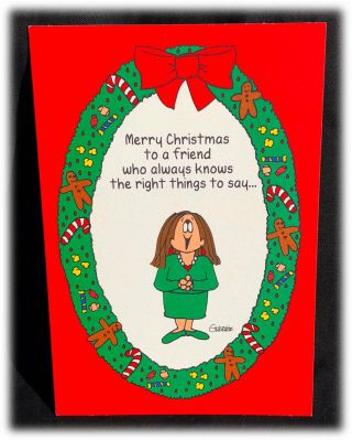 Vintage Hallmark 1993 Cathy Guisewite Merry Christmas To A Friend Diets Off Card