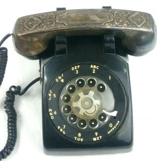 Vintage Stromberg Carlson Rotary Desk Telephone With Rare Victorian Handset Usa