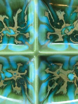 Vintage TREASURE CRAFT Ceramic Fish SERVING DISH SET Green Turquoise No 391 USA 3