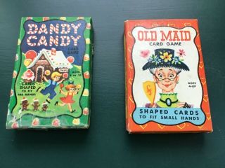 Vintage Children’s Playing Card Games Old Maid 440 & Dandy Candy 448