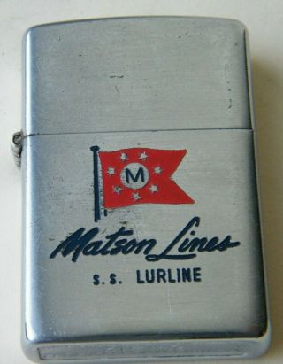 Zippo 1951 - 53 Patent 2032695 Matson Lines S.  S.  Lurline