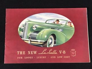 Vtg 1938 Cadillac Lasalle Car Dealer Sales Brochure