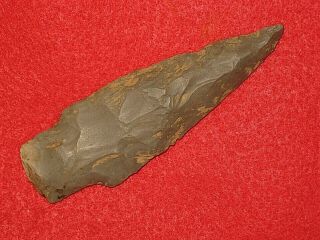 Authentic Native American Artifact Arrowhead 3 - 1/2 " Kentucky Stemmed Knife I1