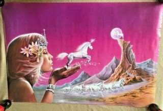 Rare.  Vintage Unicorn Princess Poster 23x35 " Koni Girl Fantasy Fairy 90s (1996)