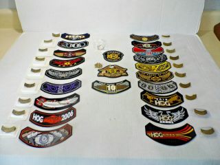 Set Of Hog Harley Owners Group Patches And Pins 1999 - 2017