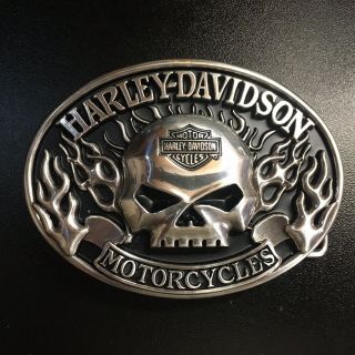 Harley - Davidson®️ Men’s Belt Buckle - Willie G Skull With Bar And Shield In Head