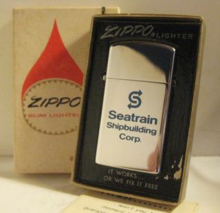1972 Slim Advertising Zippo Seatrain Shipbuilding Corp.