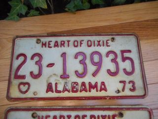 Covington County Alabama 1973 License Plate Tags Car Truck Matching 23 - 13935 2