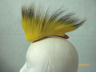 Porcupine Roach,  Yellow,  5 Inch In & Out,  Red Yarn Base,  Tiny Tot