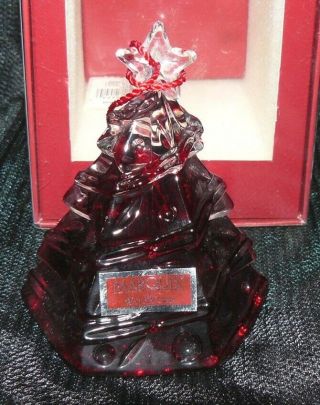 2007 Annual Waterford Crystal Ruby Red Christmas Tree Bell Ornament Mib