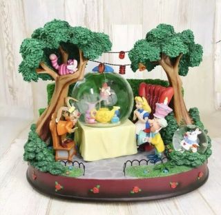 Disney Alice In Wonderland Snowglobe Limited Edition,  Rare Tea Party Bubble Blow