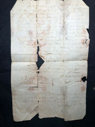 1796 Connecticut Land Deed Revolutionary War Soldier Josiah Couch Militia Signed